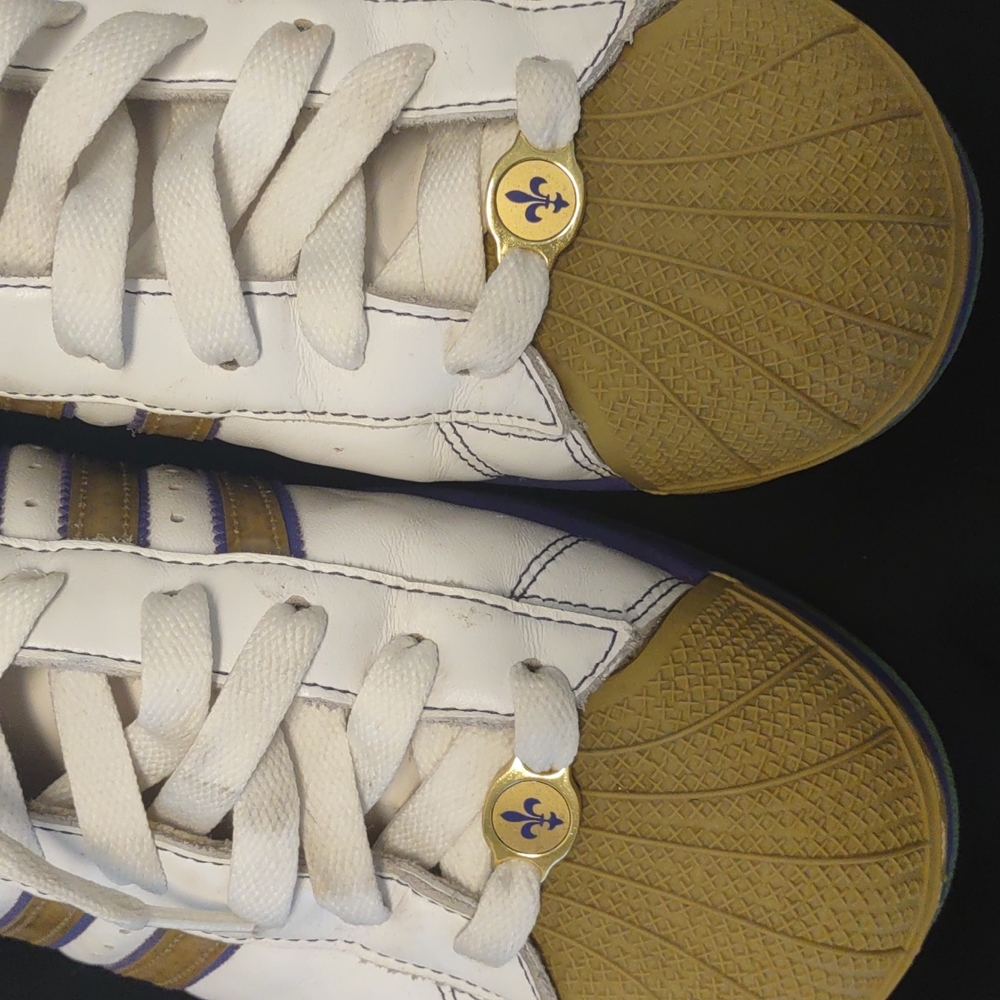 Addidas New Orleans Hi-Top White Leather Basketball Sneakers/Gym Shoes - Picture 6 of 13